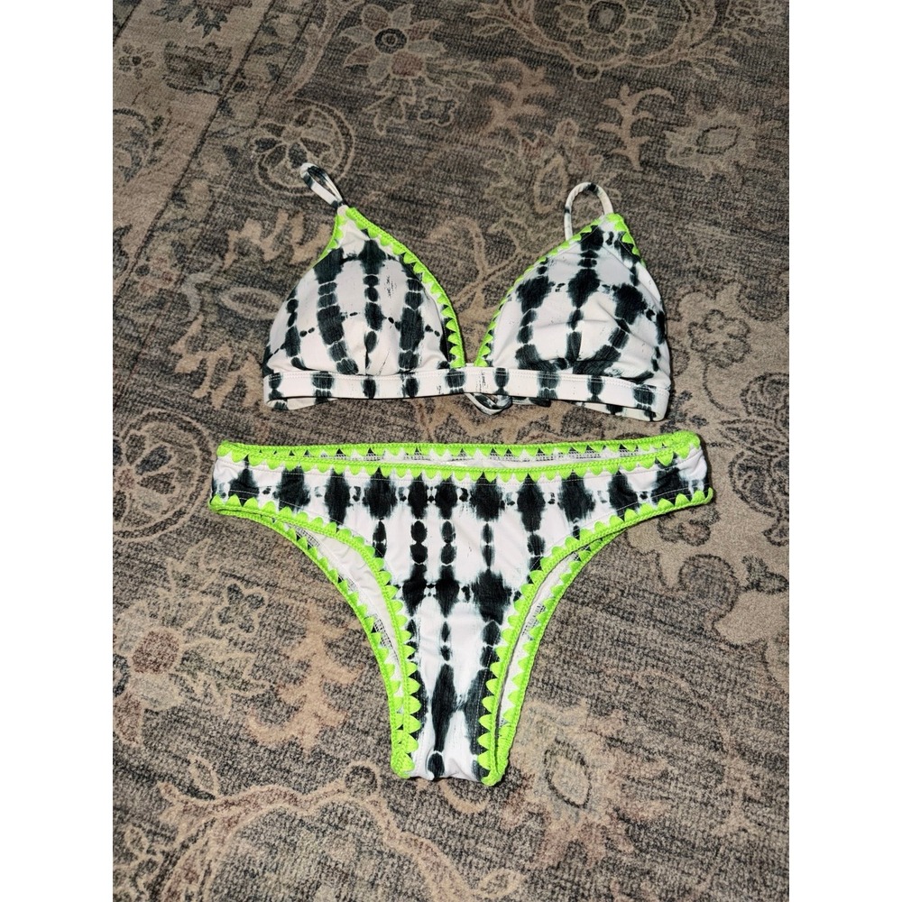 Women's Venus Lime Green Tie-Dye Bikini Swimsuit